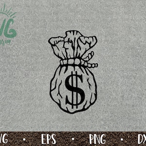 Moneybag SVG / Money Bag Vector / Bank Moneybag / PnG DXF EPS / Cricut / Silhouette / Digital Cut File / Clip Art