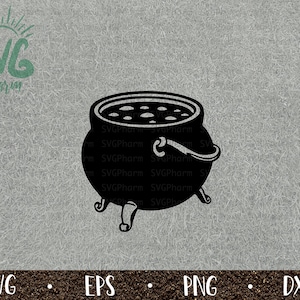 Cauldron SVG / Halloween Pot / Brewing Pot / Witch Pot / PnG DXF Eps / Cricut / Silhouette / Digital Cut File / Clip Art