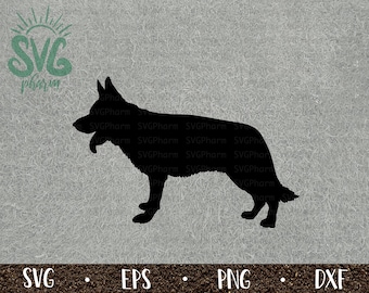 Berger allemand SVG / Chien de grande race / Silhouette berger allemand / PnG DXF EPS / Cricut / Silhouette / Digital Cut File / Clip Art