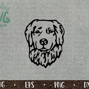 Golden Retriever SVG / Pet Portrait / Cute Golden Retriever / Large Breed / PnG DXF EPS / Cricut / Silhouette / Digital Cut File / Clip Art