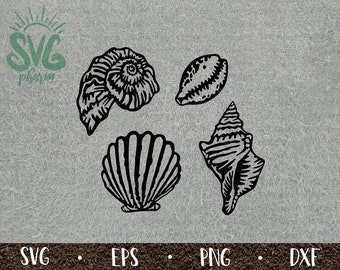 貝殻 SVG バンドル / ビーチの貝殻 / 海の貝殻 / 貝殻 / PnG DXF EPS / Cricut / シルエット / デジタルカットファイル / クリップ アート