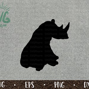 Sitting Rhino SVG / Cute Rhino / Rhinoceros / PnG DXF EPS / Cricut / Silhouette / Digital Cut File / Clip Art