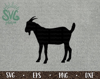 Billy Goat SVG / Goat Silhouette / Farm Animal / PnG DXF EPS / Cricut / Silhouette / Digital Cut File / Clip Art