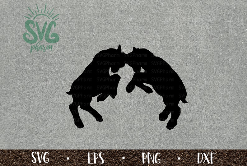 Goats SVG  Head butting Goats  Lamb  Sheep  PnG DXF EPS  Cricut  Silhouette  Digital Cut File  Clip Art