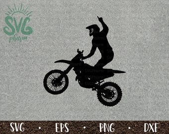 Dirt Bike SVG / Dirt Bike Rider Decal / Dune / Off-road / Extreme Sports / PnG DXF EPS / Cricut / Silhouette / Digital Cut File / Clip Art