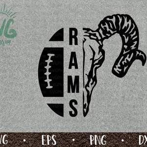Rams SVG / Voetbal / Rams Voetbal Design / T-shirt Design / PnG DXF EPS / Cricut / Silhouet / Digital Cut File / Clip Art