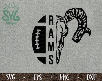 Rams SVG / Football / Rams Football Design / T-shirt Design / PnG DXF EPS / Cricut / Silhouette / Digital Cut File / Clip Art
