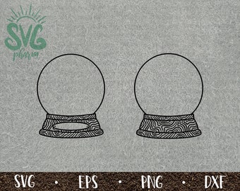 Snow Globe SVG / Empty Snow Globe / Crystal Ball / Wooden Globe / Christmas / PnG DXF EPS / Cricut / Silhouette / Digital Cut File /Clip Art