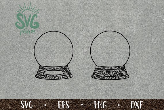 Snow Globe SVG / Empty Snow Globe / Crystal Ball / Wooden Globe / Christmas / PnG DXF EPS / Cricut / Silhouette / Digital Cut File /Clip Art