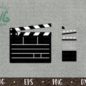 Clapperboard SVG / Layered Clapperboard / Filmregisseur / Filmausrüstung / PnG DXF EPS / Cricut / Silhouette / Digital Cut File / Clip Art