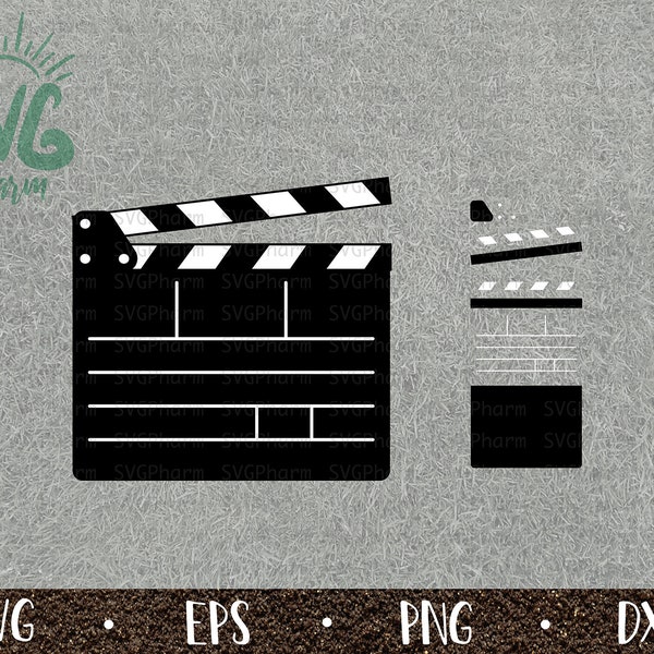 Clapperboard SVG / Layered Clapperboard / Movie Director/Filming Equipment / PnG DXF EPS / Cricut / Silhouette / Digital Cut File / Clip Art
