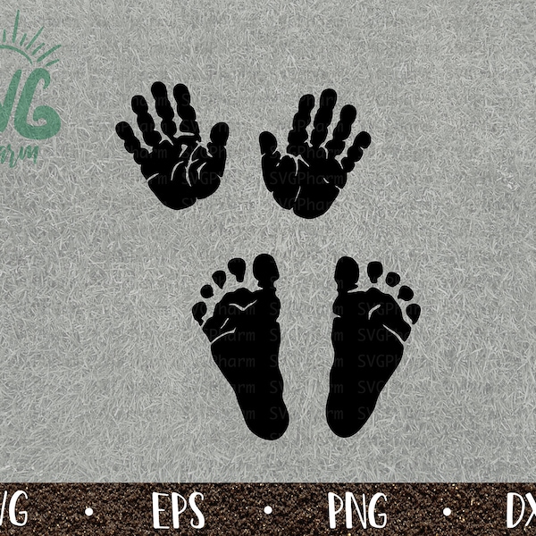 Baby SVG / Handprints / Footprints / Cute Baby / Newborn / PnG DXF EPS / Cricut / Silhouette / Digital Cut File / Clip Art