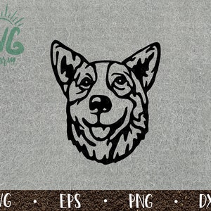 Corgi SVG / Corgi Pet Portrait / Cute Corgi Portrait / Corgi Vinyl / PnG DXF EPS / Cricut / Silhouette / Digital Cut File / Clip Art