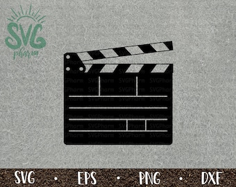 Clapperboard SVG / Clapperboard Decal / Movie Director/Filming Equipment / PnG DXF EPS / Cricut / Silhouette / Digital Cut File / Clip Art