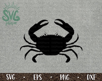 Crab SVG / Crab Silhouette / Seafood / PnG DXF EPS / Cricut / Silhouette / Digital Cut File / Clip Art