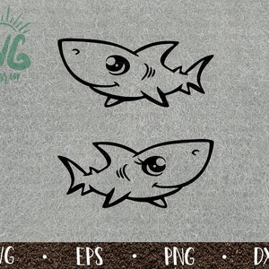Shark SVG Cute / Boy And Girl Shark / Adorable Shark / Shark Babies / PnG DXF EPS / Cricut / Silhouette / Digital Cut File / Clip Art