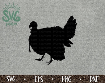 Turkey SVG / Wild Turkey Silhouette / Animal Bird / Thanksgiving Decoration / PnG DXF EPS / Cricut / Silhouette / Digital Cut File/ Clip Art