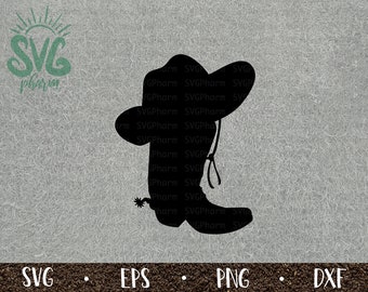 Cowboy Boot and Hat SVG / Cowboy Western / Country Born / PnG DXF EPS / Cricut / Silhouette / Digital Cut File / Clip Art