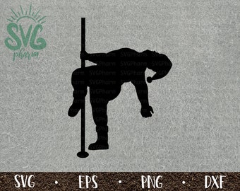 Santa Man Dances for Biscuits and Gravy SVG / Santa Man Pole Dancing Pose / PnG DXF EPS / Cricut / Silhouette / Digital Cut File / Clip Art