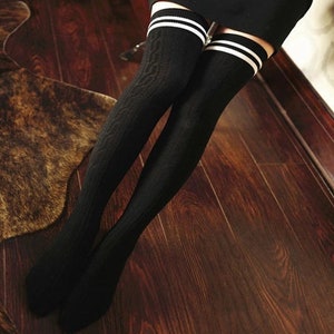 Thigh High Socks/Thigh High Striped Socks/Over knee high socks