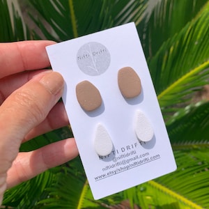 Organic Neutral Stud Pack Earrings