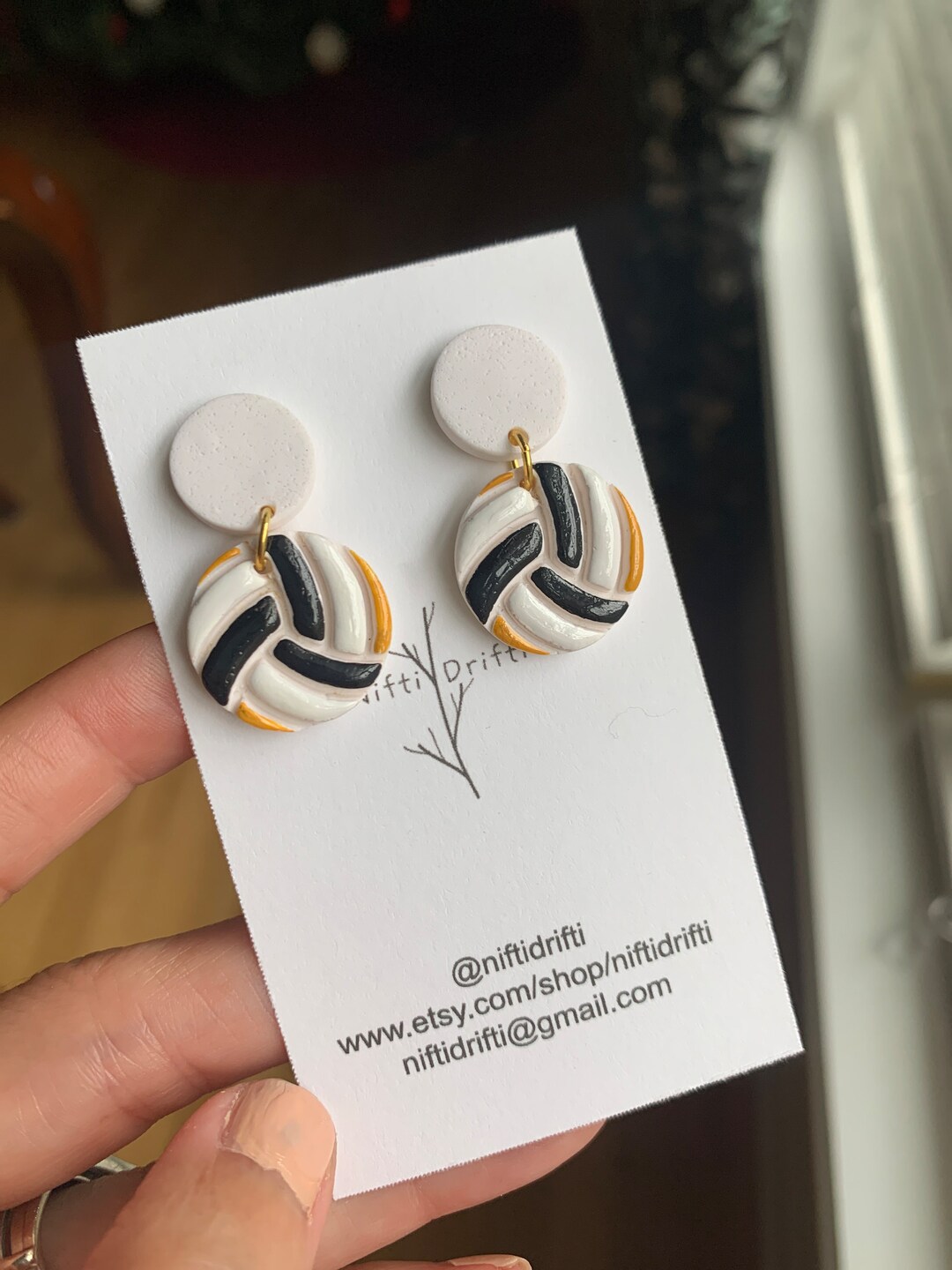 Custom Three Color Volleyball Earring Etsy