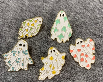 Ghost Emaille Pin, Ghost Emaille Pin, Emaille Pin, Mini Badge Pin, Spooky Pin, Ghost Broche, Ghost Badge, gepersonaliseerde geschenken voor haar, Ghost Label Pin