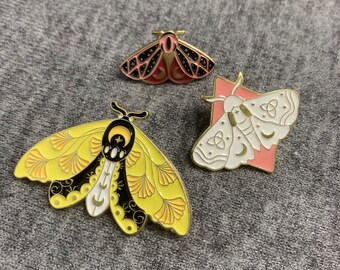 Moth Enamel Pin,Lunar Moth Enamel Pin,Enamel Pin,Nature Pin,Mini Moth Pin,Mini Badge Pin,Moth Lapel Pin,Moth Brooch,Moth Badge,Gifts Idea