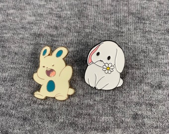 Pin de esmalte de conejo, pasador de esmalte de conejo encantador, pasador de esmalte lindo, mini pin de insignia, broche de conejo, insignia de conejo, idea de regalos, regalo personalizado, pin de animal