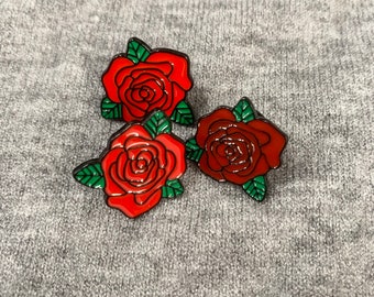Rose Enamel Pin,Rose Pin,Red Rose Enamel Pin,Red Rose Lapel Pin,Rose Brooch,Rose Badge,Flower Pin,Persinalized Gifts For Her,Romantic Gift