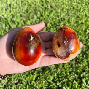 ONE Carnelian Egg Carving- Confidence, Courage, Creativity, Motivation- High Quality