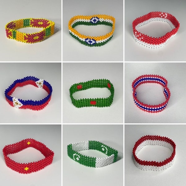 Zuid-Aziatische landen Kralenarmband Pakistan Bangladesh India SriLanka Malediven Thailand Vietnam Indonesië Filippijnen Nepal Singapore