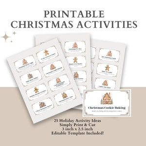 Christmas Advent Activities, 25 Advent Activity Cards for Kids, Christmas Bucket List Printable, Kids Advent Cards, Christmas Crafts