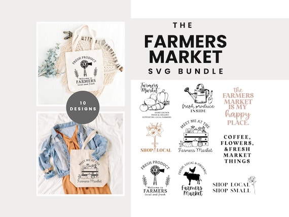 Farmers Market SVG for Cricut, Shop Local Shop Small, Fresh Produce, Farmers Market Sign