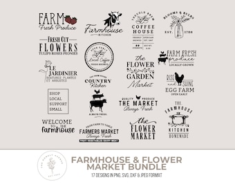 Farmers Market Bundle, Flower Market, Farmhouse Kitchen, Shop Local Shop Small, Fresh Produce, Farmers Market Sign