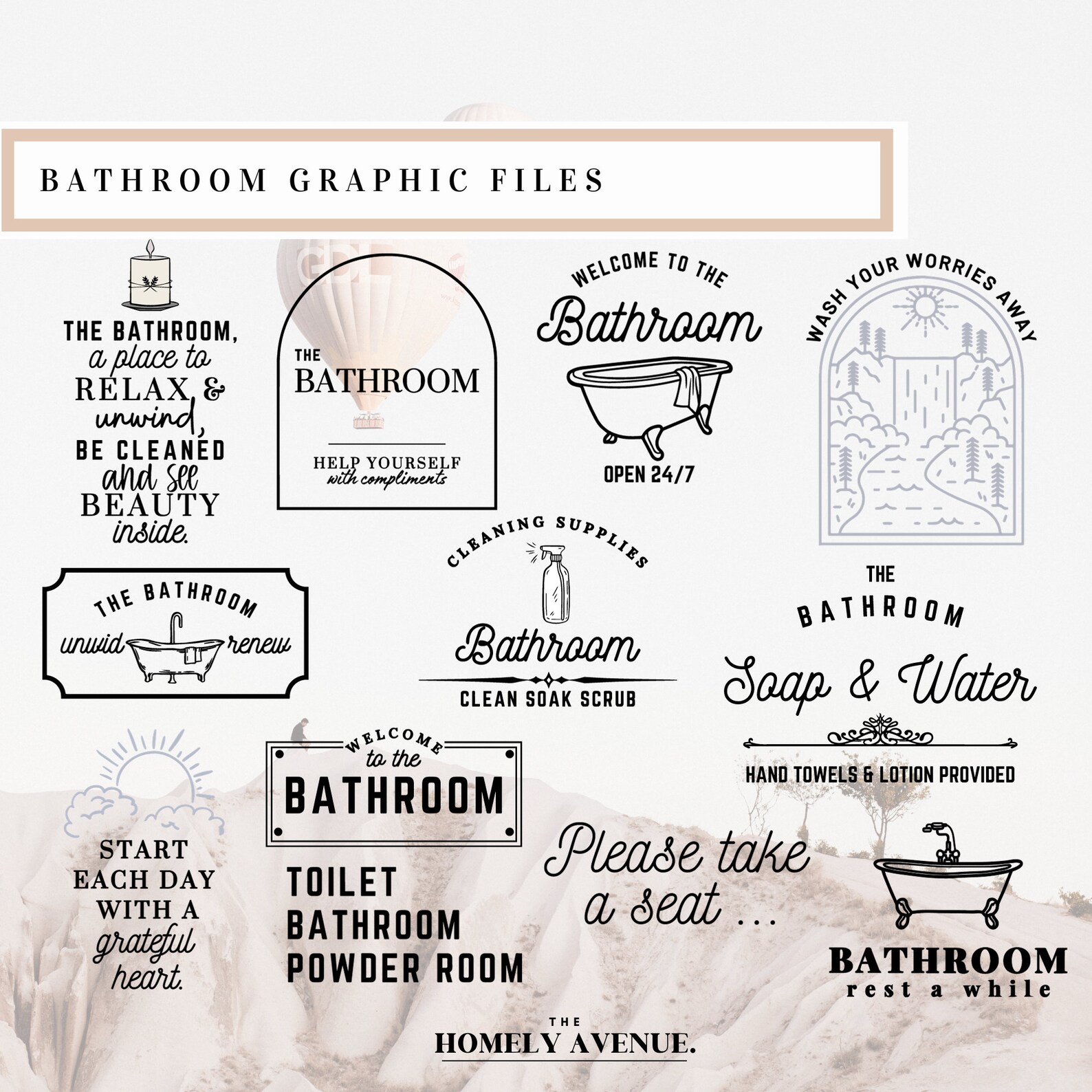 Bathroom Svg Files, Svg Cut File Bundle, Bathroom Cut Files, Svg Files