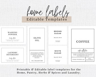 Modèle d'étiquettes pour la maison, étiquettes de sirop, étiquettes d'herbes et d'épices, étiquettes de blanchisserie, étiquettes personnalisées