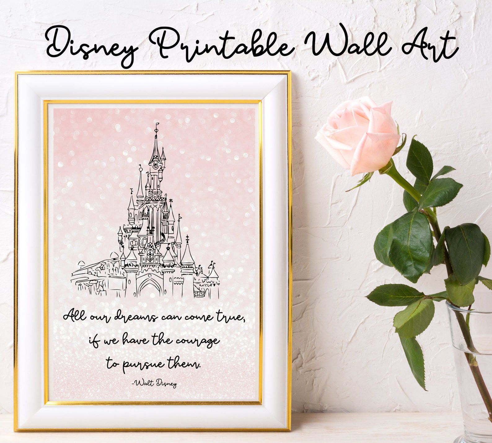Disney Wall Art Disneyland Wall Art Printable Wall Art Walt Etsy