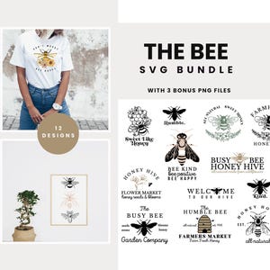 Bundel van bijensvg's, hommelprint, bijenmuurprint, boerensvg's, boerenmarktprint, bij, bij png