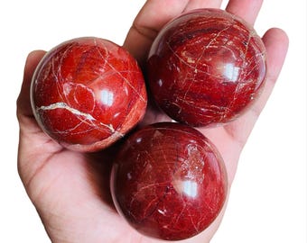 Sfera di cristallo di diaspro rosso / Globo di pietra preziosa per guarigione e decorazione