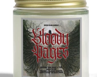 Gothic Vampire Soy Candle – Bloody Pages Reading Gift in 4 oz Jar