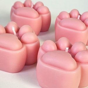 Candle in the shape of a pet&#39;s paw.