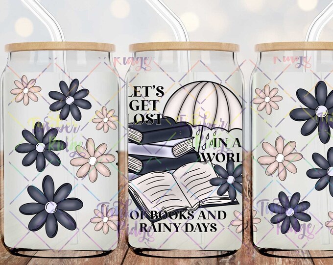 UV DTF Glass Can Wrap , Book Lover Glass Can Wrap, Glass Tumbler Wrap , 16oz Tumbler Wrap