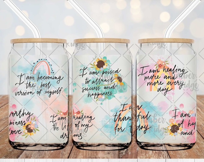 UV DTF Glass Can Wrap , Inspirational Glass Can Wrap, Glass Tumbler Wrap , 16oz Tumbler Wrap , Motivation Can Wrap