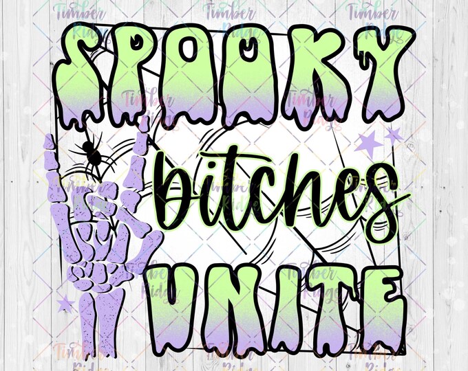 UV DTF Decal Spooky Bitches Unite Halloween Tumbler Decal
