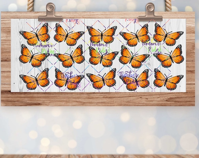 UV DTF Glass Can Wrap , Monarch Butterfly Glass Can Wrap, Glass Tumbler Wrap , 16oz Tumbler Wrap , Butterflies Glass Can Wrap