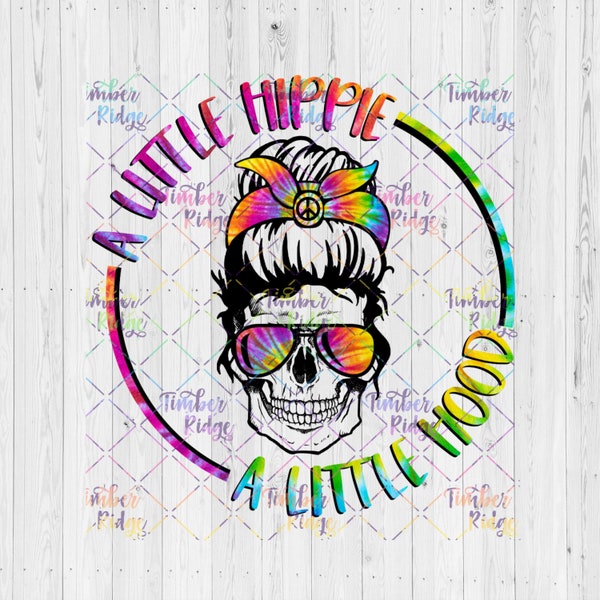 UV DTF Decal | Little Hippie Little Hood  | Skellie Tumbler Decal  | Skull Tumbler Decal
