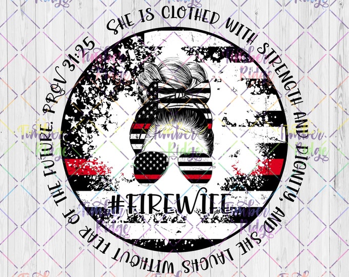 UV DTF Decal Fire Wife | Firefighter Tumbler Decal