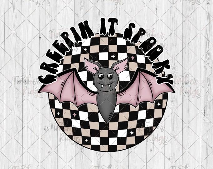 UV Decal | Creepin It Spooky Fall Decal | Bat Tumbler Decal