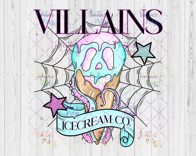 UV DTF Decal | Villains Ice Cream Decal | Villain Tumbler Decal